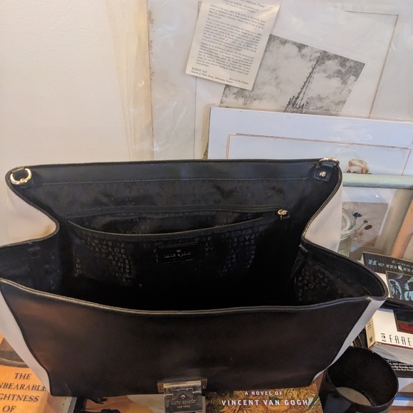 Black & Cream Extra Large Kate Spade Purse - Picture 3 of 6